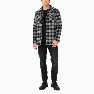 Workwear Chore Sherpa Lumberjacket Shacket Sz M Flannel Plaid Cotton 90s Grunge